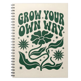 Grow Your Own Way | Green Motivational Retro Notizblock