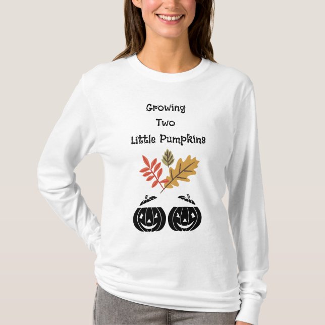Growing 2 Little Pumpkins - Zwei Mamas bis zum Her T-Shirt (Vorderseite)