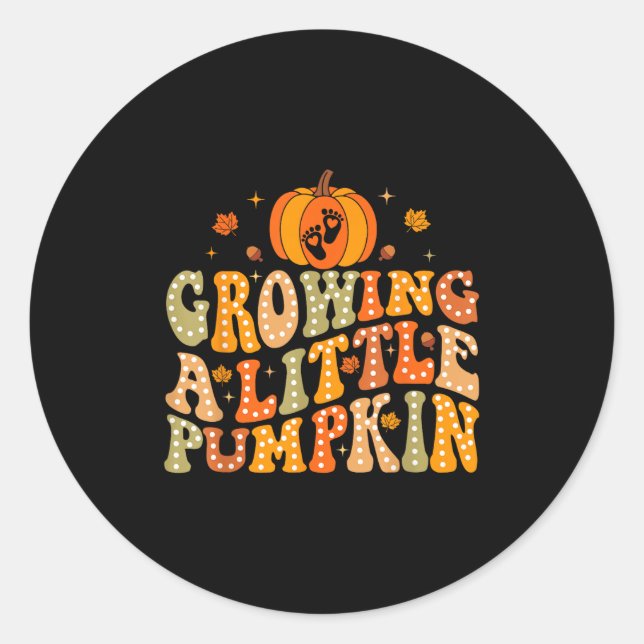 Growing A Little Pumpkin Fall Autumn Pregnancy Tha Runder Aufkleber (Vorderseite)