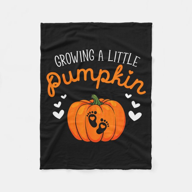 Growing A-little Pumpkin Halloween Pregnancy Annou Fleecedecke (Vorderseite)