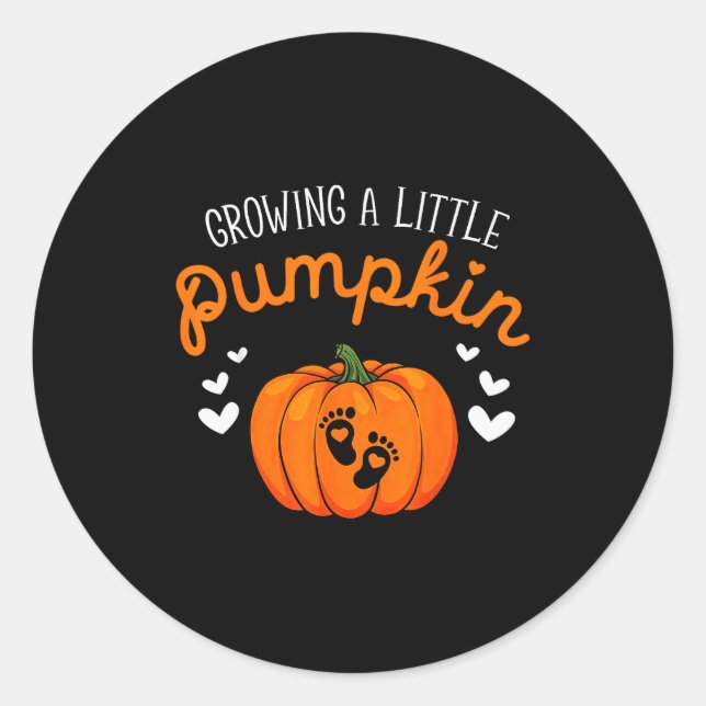 Growing A-little Pumpkin Halloween Pregnancy Annou Runder Aufkleber (Vorderseite)