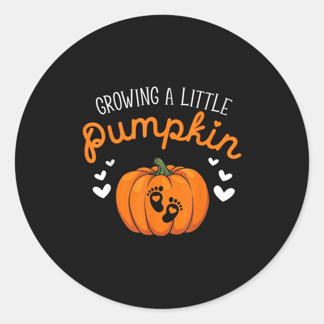 Growing A-little Pumpkin Halloween Pregnancy Annou Runder Aufkleber (Vorderseite)