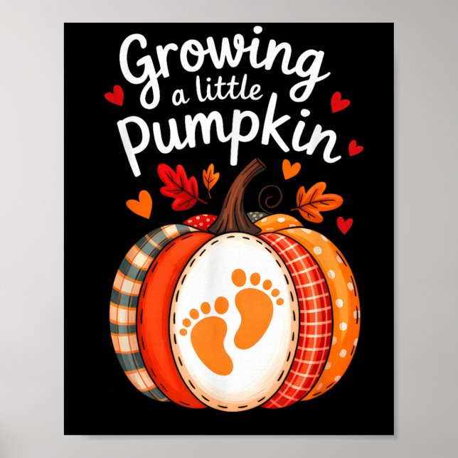 Growing A Little Pumpkin Maternity Pregnancy Thank Poster (Vorne)