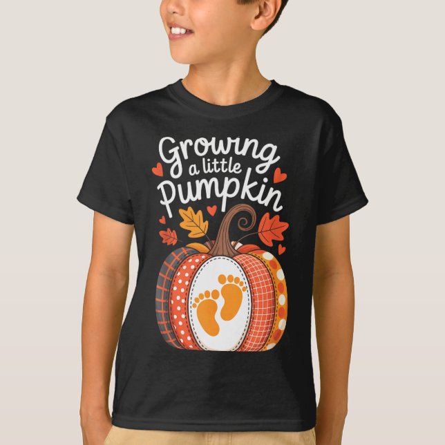 Growing A Little Pumpkin Maternity Pregnancy Thank T-Shirt (Vorderseite)