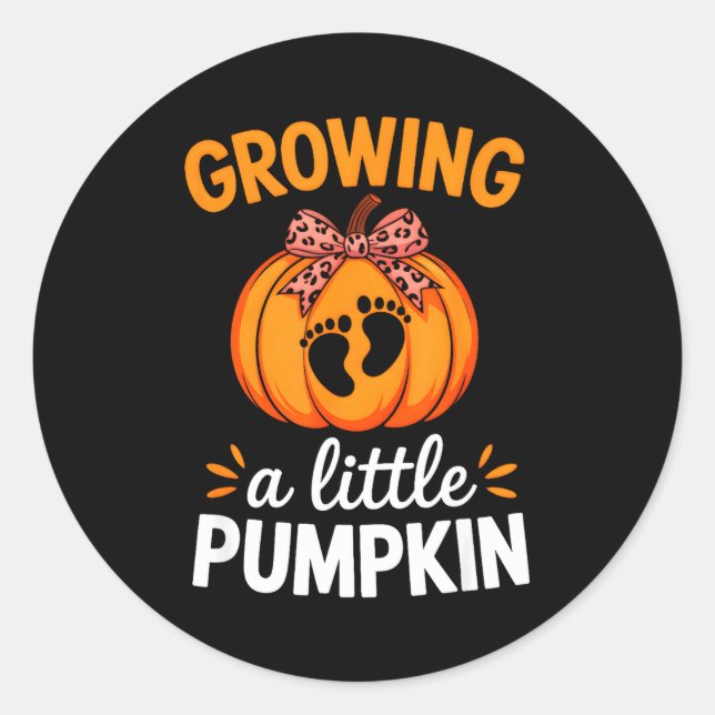Growing A Little Pumpkin Maternity Thanksgiving Mo Runder Aufkleber (Vorderseite)