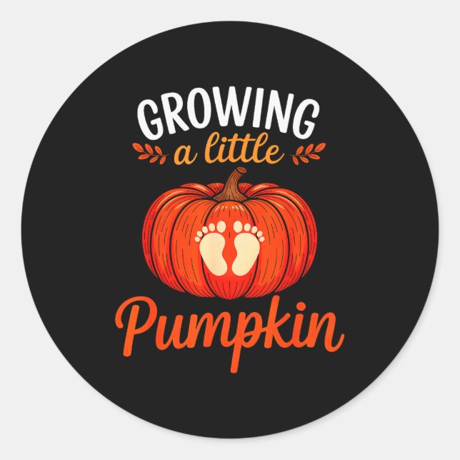 Growing A Little Pumpkin Pregnancy Thanksgiving Ma Runder Aufkleber (Vorderseite)