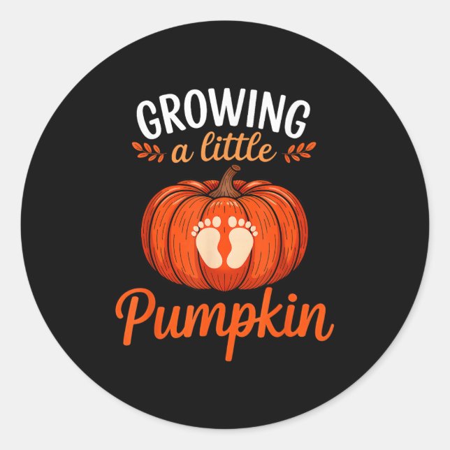 Growing A Little Pumpkin Pregnancy Thanksgiving Ma Runder Aufkleber (Vorderseite)