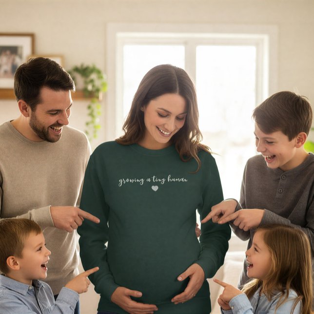 "growing a tiny human" cute pregnancy sweatshirt (Von Creator hochgeladen)