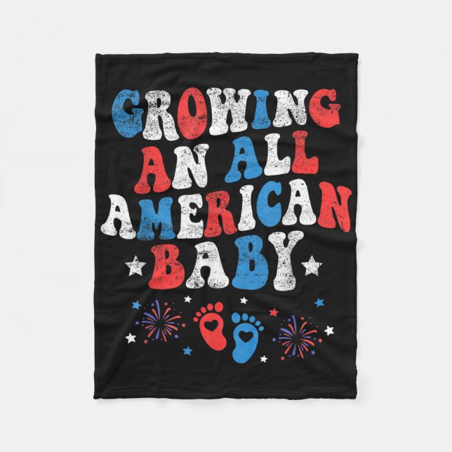 Growing An American Baby 4th Of July Pregnancy Ann Fleecedecke (Vorderseite)