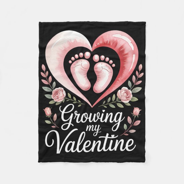 Growing My Valentine By Feet Heart Art  Fleecedecke (Vorderseite)