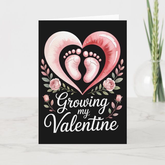 Growing My Valentine By Feet Heart Art  Karte (Vorderseite)