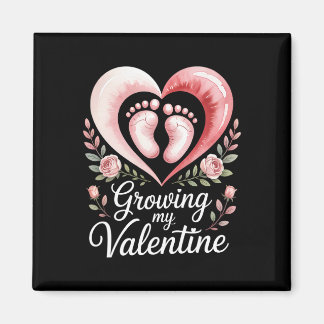 Growing My Valentine By Feet Heart Art  Magnet
