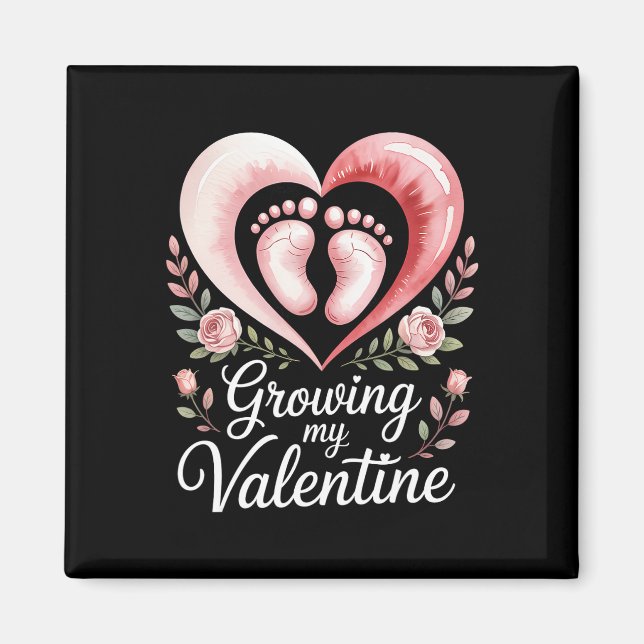 Growing My Valentine By Feet Heart Art  Magnet (Vorne)