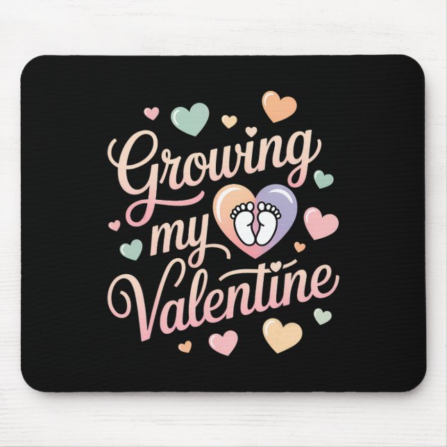 Growing My Valentine By Feet Heart Design  Mousepad (Vorne)