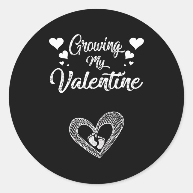 Growing My Valentine Pregnancy New Mom Valentines  Runder Aufkleber (Vorderseite)