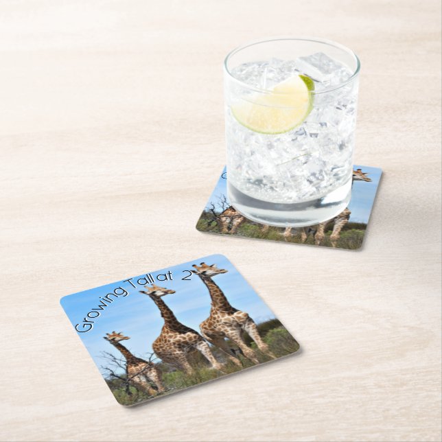 Growing Tall Safari Moment Rechteckiger Pappuntersetzer (Vor Ort)