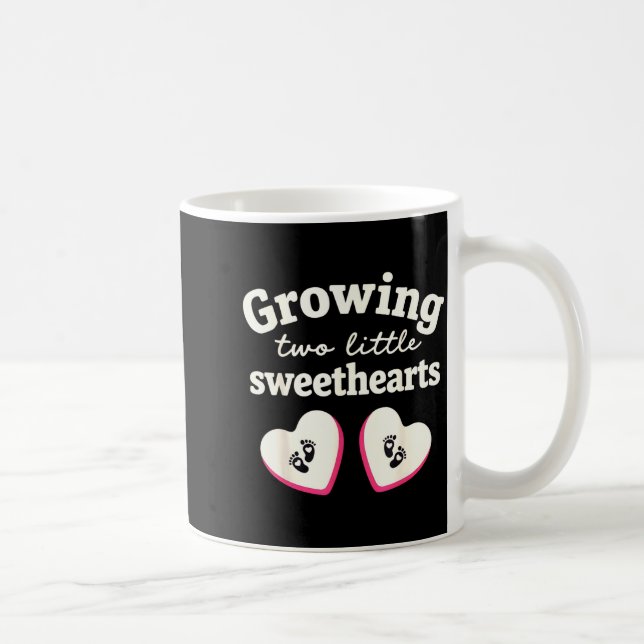 Growing Two Little Sweethearts Valentines Pregnanc Kaffeetasse (Rechts)