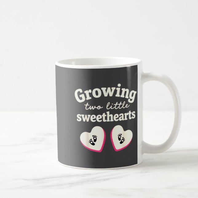 Growing Two Little Sweethearts Valentines Pregnanc Kaffeetasse (Rechts)