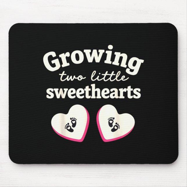 Growing Two Little Sweethearts Valentines Pregnanc Mousepad (Vorne)