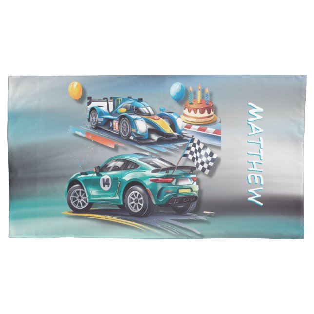 Growing Up To Fast Boy Birthday Party  Kissenbezug (Vorderseite-Links)