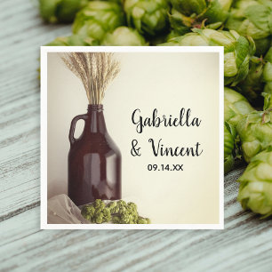 Growler, Hopfen und Brauerei Serviette