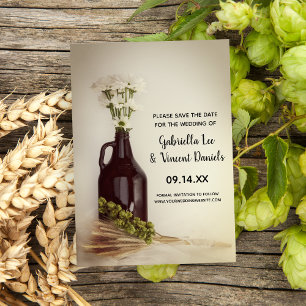 Growler Hops Daisies Brauerei Hochzeit speichern D Save The Date