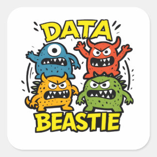 Growly Data Beastie Magnet Quadratischer Aufkleber