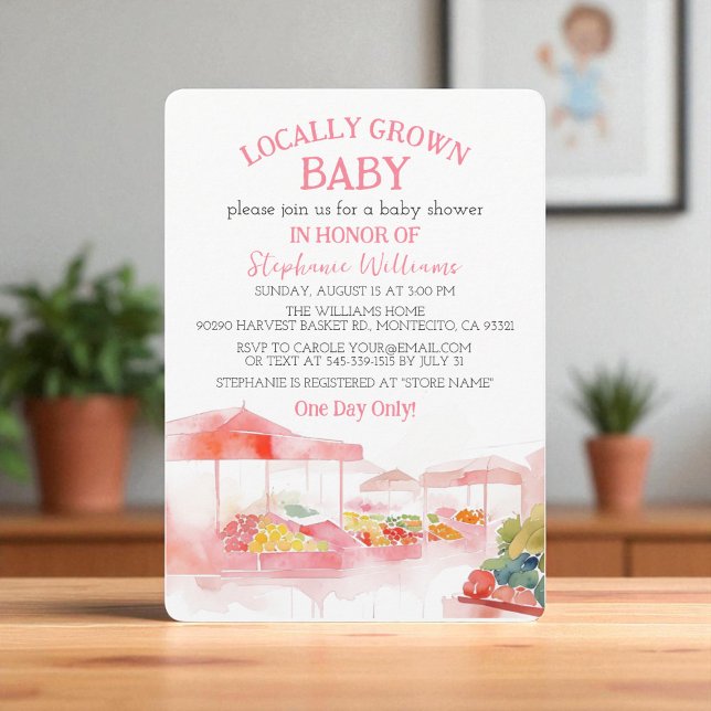 Grown Baby Bauern Market Baby Girl Dusche Einladung (Von Creator hochgeladen)
