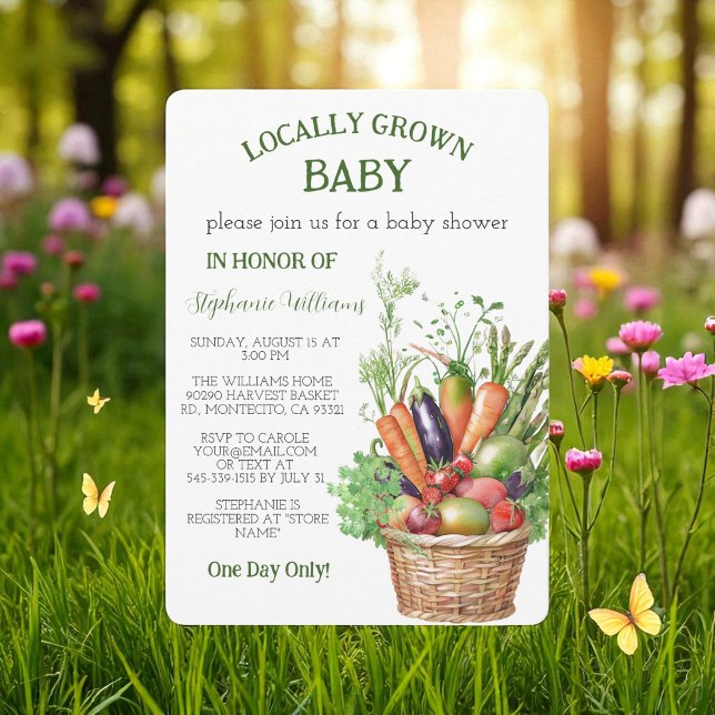Grown Baby Bauern Market Babydusche Einladung (Von Creator hochgeladen)