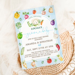 Grown Baby Blue Baby Shower Einladung