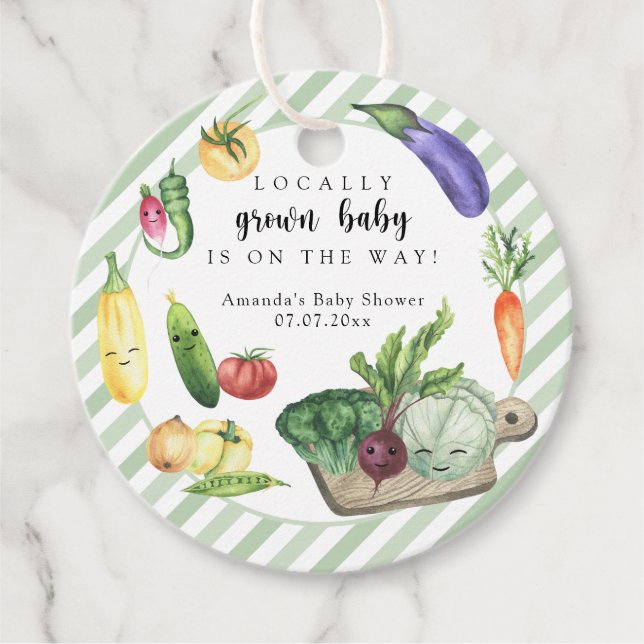 Grown Baby Dusche Gemüse Babydusche Geschenkanhänger (Vorderseite)