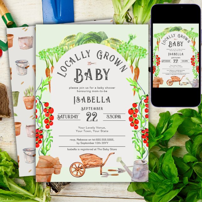 Grown Baby , Farmer's Market Baby Shower Einladung (Von Creator hochgeladen)