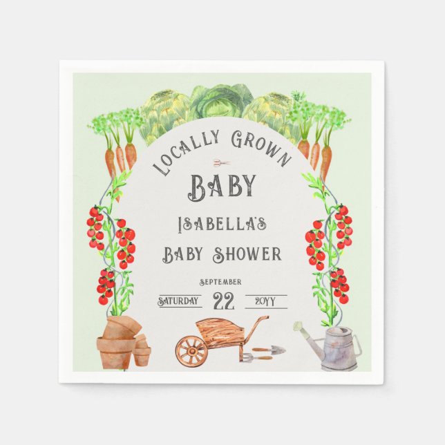 Grown Baby , Farmer's Market Baby Shower Serviette (Vorderseite)