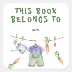 Grown Baby Shower Buchzeichen - dieses Buch gehört Quadratischer Aufkleber