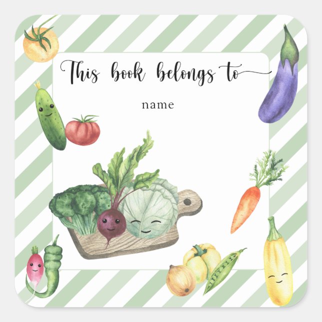 Grown Baby Shower Buchzeichen - dieses Buch gehört Quadratischer Aufkleber (Vorderseite)