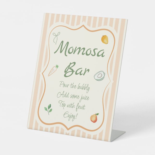 Grown Baby Shower Momosa Bar Sockelschild (Vorderseite)