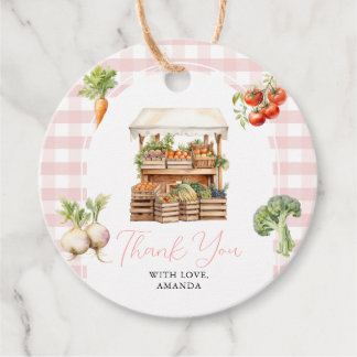 Grown Fresh Market Baby Shower Gingham Geschenkanhänger
