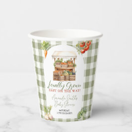 Grown Fresh Market Baby Shower Gingham Pappbecher