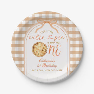 Grown Fresh Market Baby Shower Gingham Pappteller