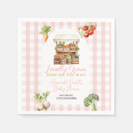 Grown Fresh Market Baby Shower Gingham Serviette