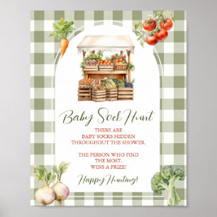 Grown Market Baby Shower Baby Sock Hunt Poster