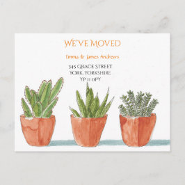 Grown We ve Moved Orange Ankündigung Postcard Postkarte