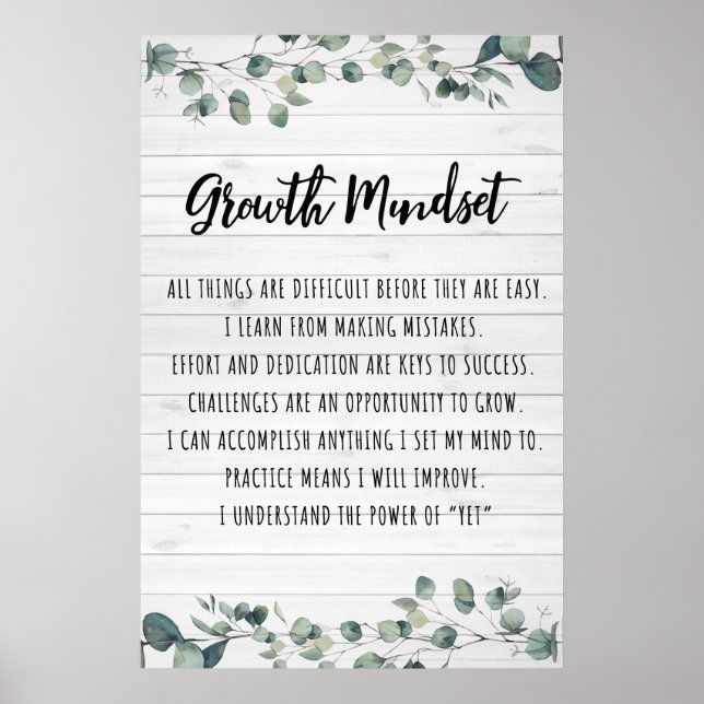 Growth Mindset Classroom Poster (Vorne)
