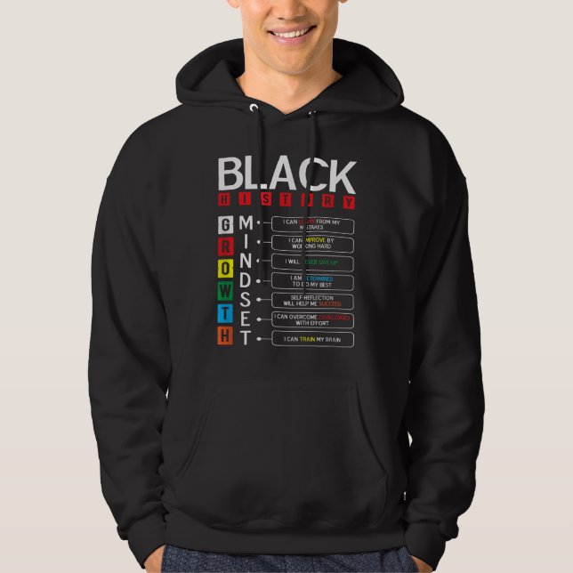 Growth Mindset Definition Cool Black History Monat Hoodie (Vorderseite)