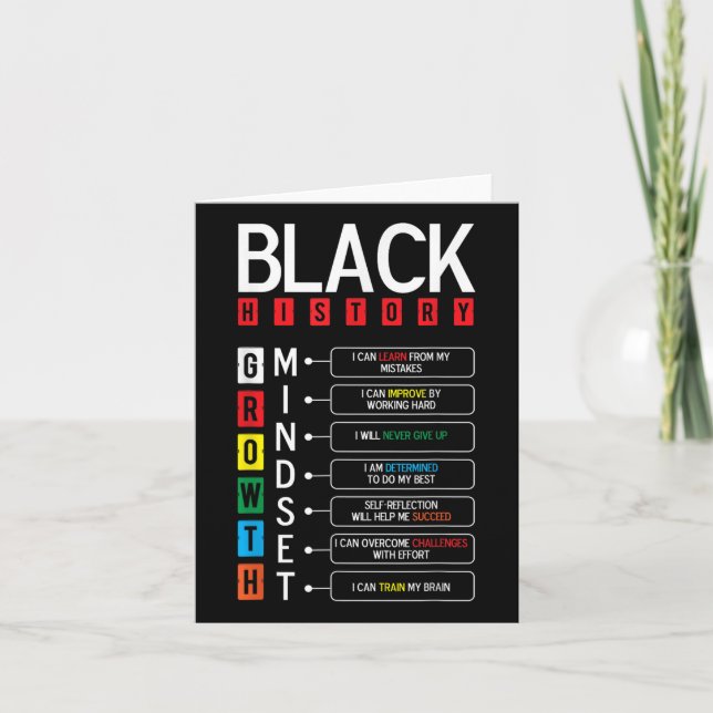 Growth Mindset Definition Cool Black History Monat Karte (Vorderseite)