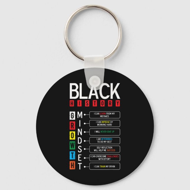 Growth Mindset Definition Cool Black History Monat Schlüsselanhänger (Vorderseite)