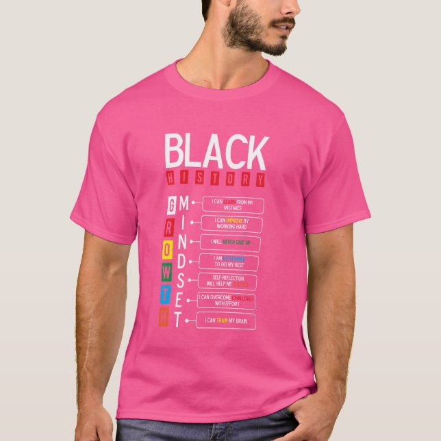Growth Mindset Definition Cool Black History Monat T-Shirt (Vorderseite)