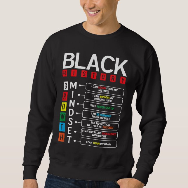Growth Mindset Definition Cool Black History Month Sweatshirt (Vorderseite)