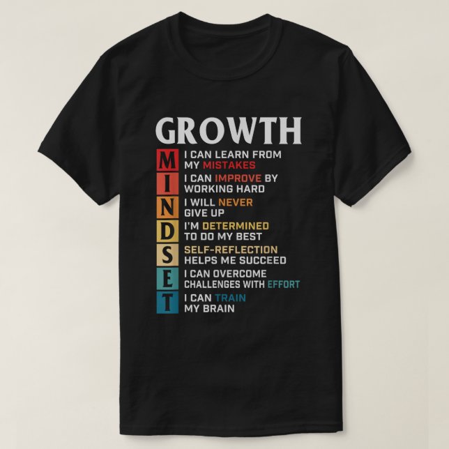 Growth Mindset Quote Positive Motivation Shirt (Design vorne)