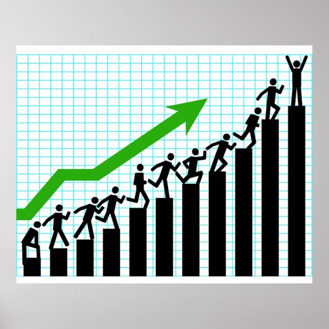 Growth Success Progress Bar Chart Poster (Vorne)